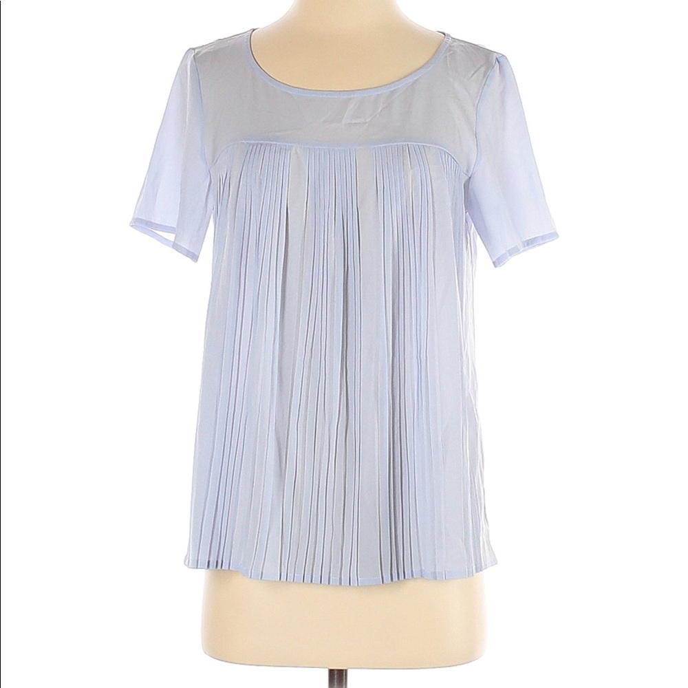 French Connection Short Sleeve Micro Pleated Top